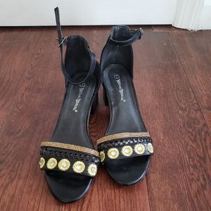 Black & Gold Sandals